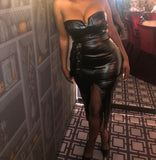 Ace Of Spade Faux Leather Dress